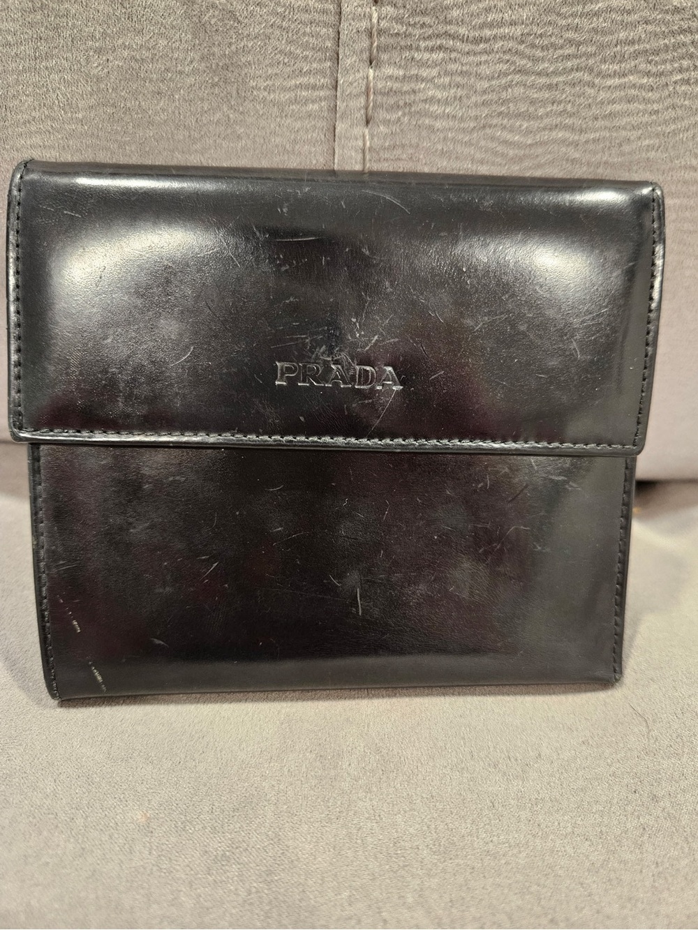 Vintage Prada Spazzolato  Leather compact wallet